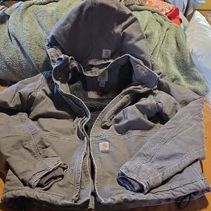 Gray Hooded Carhartt Jacket